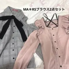 Ma*rsマーズ当時物ヴィンテージ背中開きロゴ刺繍レース切替長袖ブラウス Ma*rsマーズ当時物ヴィンテージ背中開きロゴ刺繍レース切替長袖