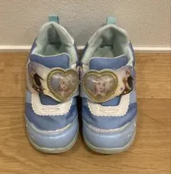 エルサとアナ アナ雪　スニーカー 青　水色　17センチ　ムーンスター　光る靴