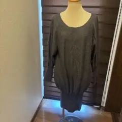 グレー オーバーサイズ ニットセーター 長袖