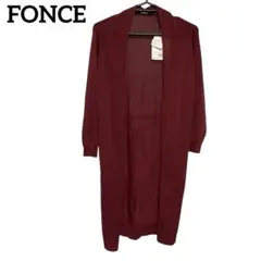 FONCE ロングカーディガン ボルドー ワインレッド 羽織り秋服きれいめのサムネイル