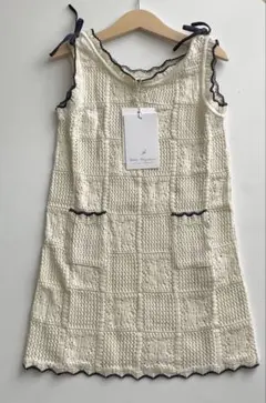 新品タグつきBebe Organic アイボリー ノースリーブワンピース4y