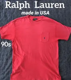 90s ラルフローレン　耳付きポケット　Tシャツ　シングルステッチ　 USA製