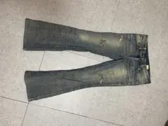 ブーツカットデニム 28サイズ 青色 ダメージ加工