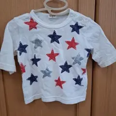 moujonjon 星柄 五分袖Tシャツ80