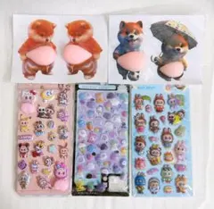 ラブブおしりシール　柴犬お腹プニプニシール　ボンボンドロップシール　5点セット