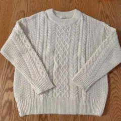 Honeys　ハニーズ　 アイボリー ケーブルニットセーター　S