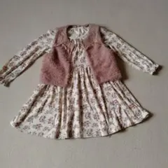 花柄ワンピースとベスト　セット