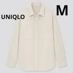 【美品】UNIQLO コーデュロイワークシャツ　メンズアウター　白　ホワイト