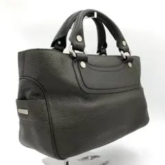 【美品】　CELINE ブギーバッグ ハンドバッグ カーキ プレート シボ革