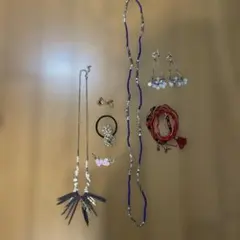 アクセサリー7点ネックレス・イヤリング・ブレスレット.未使用パイナップルヘアゴム