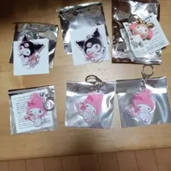 マイメロディ　クロミ　 アクリルキーホルダー　立体ラバーキーホルダー6個セット