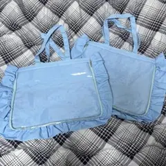 ザッカマート フリル 痛バッグ A3 サックス 水色