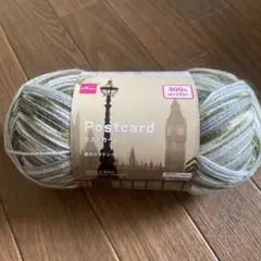 Postcard 毛糸 グレー ピンク レッド
