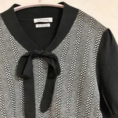 NEWYORKER ウール100% 半袖ニットトップス リボン サイズL