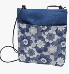 試着のみ　岡山デニム マーガレット／ブルー　 ショルダーバッグ ・サコッシュ