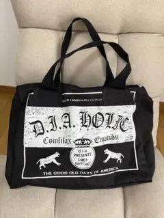 d.i.a. ショップ袋 トートバッグ ブラック ゴールド【ロゴ割れ・劣化