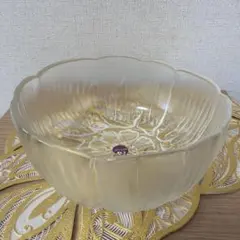 アデリアガラス ボウル 花柄 ガラス鉢 レトロ 昭和風のサムネイル