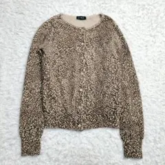 IENA ヒョウ柄 アンゴラ カーディガン 薄手 短丈 y2k
