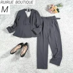 ルイルエブティック　タック・ペプラムジャケット＆パンツセットアップ　グレー　M