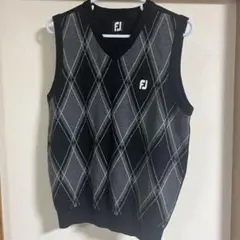 FJ ダイヤモンド柄 Vネックニットベスト　中古Mサイズ