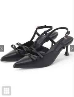 GRL ダブルリボンストラップパンプス[gd1642]ブラック