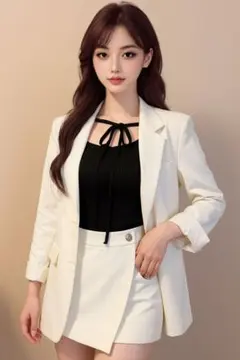 DHOLICリボン Uネック リブ Tシャツ 長袖 トップス ブラック 韓国