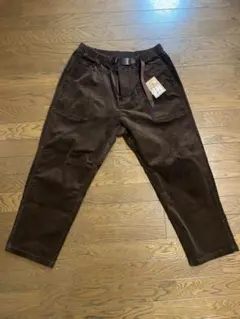 コーデュロイ ルーズテーパードパンツ L ダークブラウン