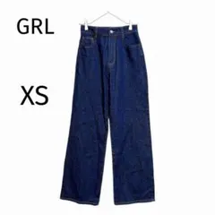 グレイル デニムパンツ ハイウエスト ストレート インディゴ XS ジーンズ 綿