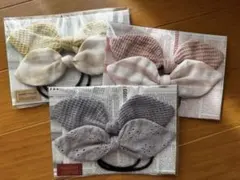 リボン型ヘアゴム 3色セット