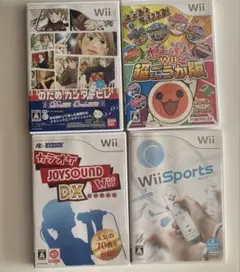 Wiiソフト4本セット 太鼓の達人　カラオケJOYSOUND DX 他