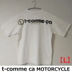 t-comme ca 半袖 Ｔシャツ Ｌ 白 バックプリント コムサ Y2K