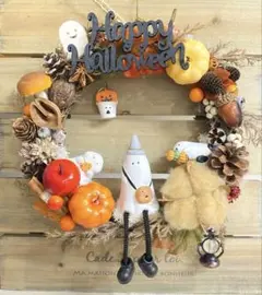 おばけちゃんのハロウィンリース✧おまけのオータムスワッグ付♪
