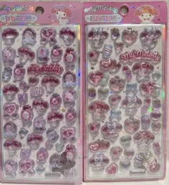 【正規品】サンリオマイメロディ　3D立体ボンボンドロップシール2枚セット