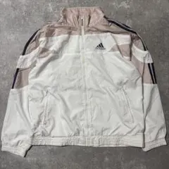 90s adidas ナイロンジャケット　刺繍デザイン　良カラー　アディダス