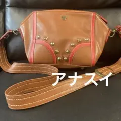 希少】アナスイ レザー ハンドバッグ ボストンバッグ スタッズ Y2K 