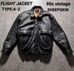 vintage A-2 レザーフライトジャケット　羊革レザー　ライナー　短丈　M 99667c2da79330bb6b64af7b411194