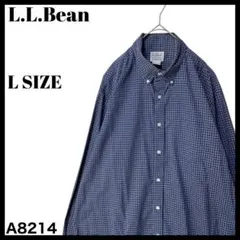 ※傷有※ エルエルビーン 長袖シャツ BDシャツ ネイビー系 チェック L 古着