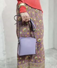 アングリッド キーリングチャーム付 ミニショルダーバッグ パープル