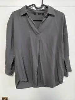 UNIQLO スキッパーシャツ カーキグレー Mサイズ