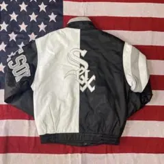 超希少 90s 刺繍MLB シカゴ・ホワイトソックス 本革 レザージャケット