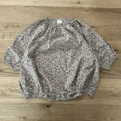 (L 80-90cm) MONBEBE ロンパース リーフ柄 長袖