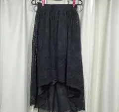 レース ロングスカート アシンメトリー