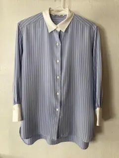 UNIQLOユニクロ　JWアンダーソン　ストライプ 長袖シャツ　Sサイズ　ブルー
