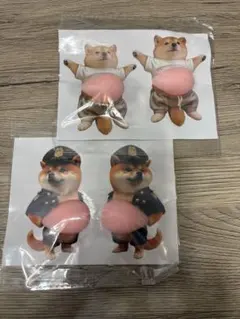 柴犬おなかぷくぷくシール 3Dシール お腹ぷにぷにシール 4匹セット