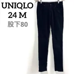 UNIQLO ヒートテックコーデュロイパンツ　スキニー　細身　24 ボトムス　黒