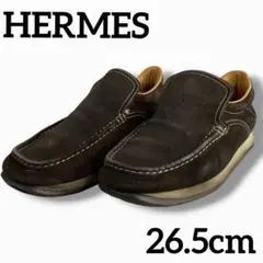 良品 HERMES エルメス ターボ スリッポン スエード 26.5cm ドレス 