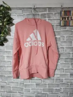 #12 adidas ピンク フード・ポケット付きパーカー M【超レア】