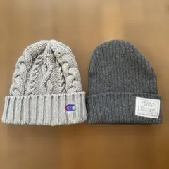 Champion ニット帽 2点セット グレー