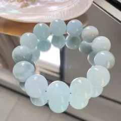 【大玉】天然石 アクアマリン ブレスレット 18.4-18.7mm