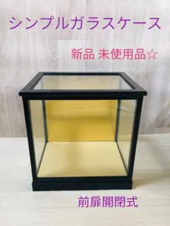 【新品未使用品】シンプルガラスケース／インテリアケース ／人形ケース前扉開閉式☆